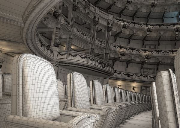 Luxury Theater Hall 3D model_1