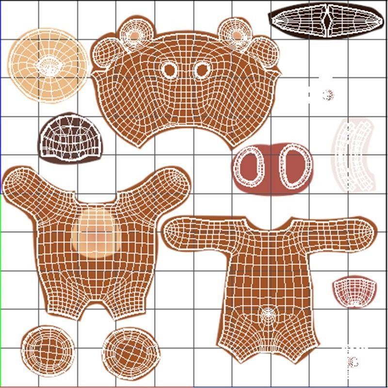 Cartoon Bear Animated Low-poly 3D model_10