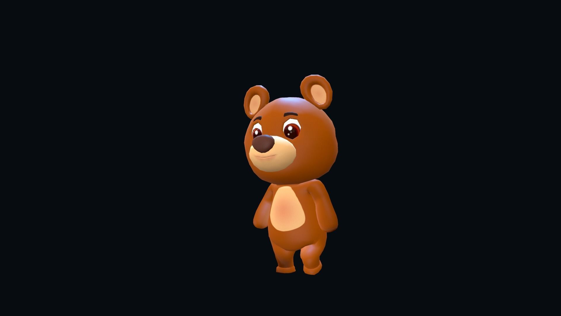 Cartoon Bear Animated Low-poly 3D model_7