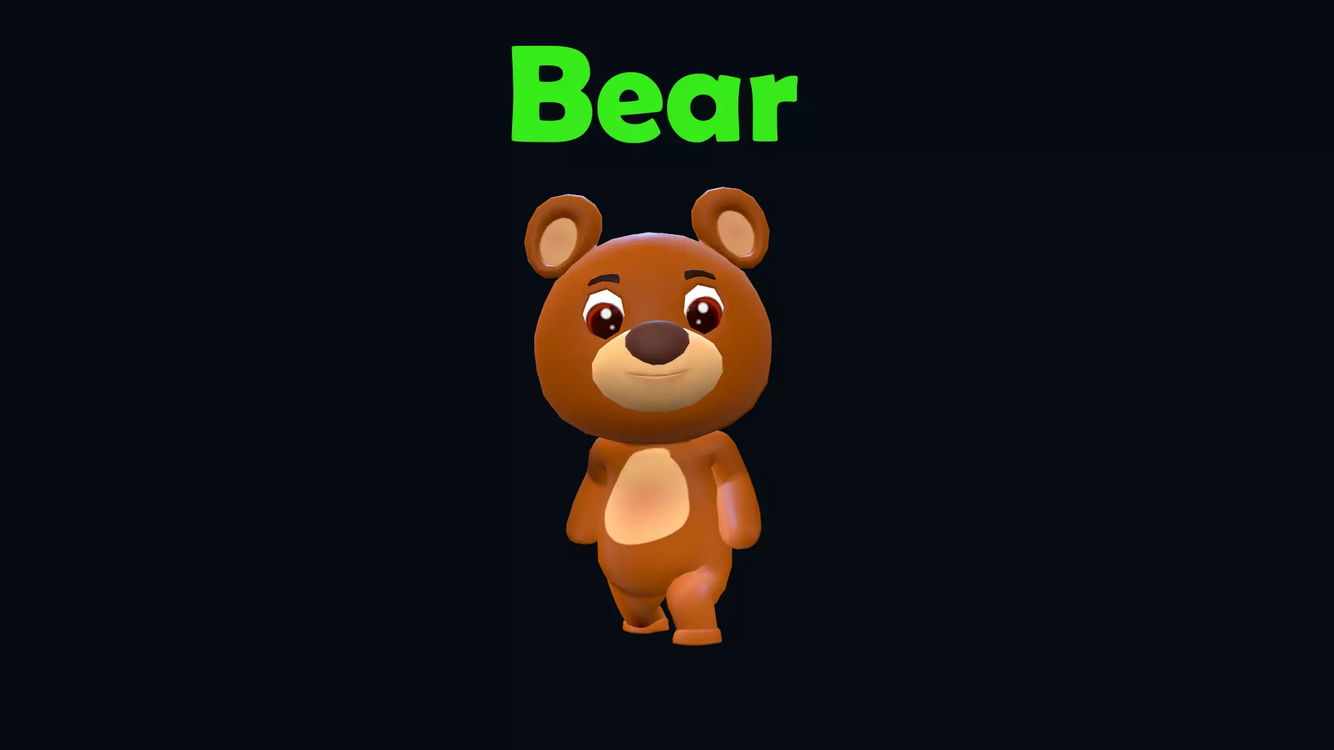 Cartoon Bear Animated Low-poly 3D model_0