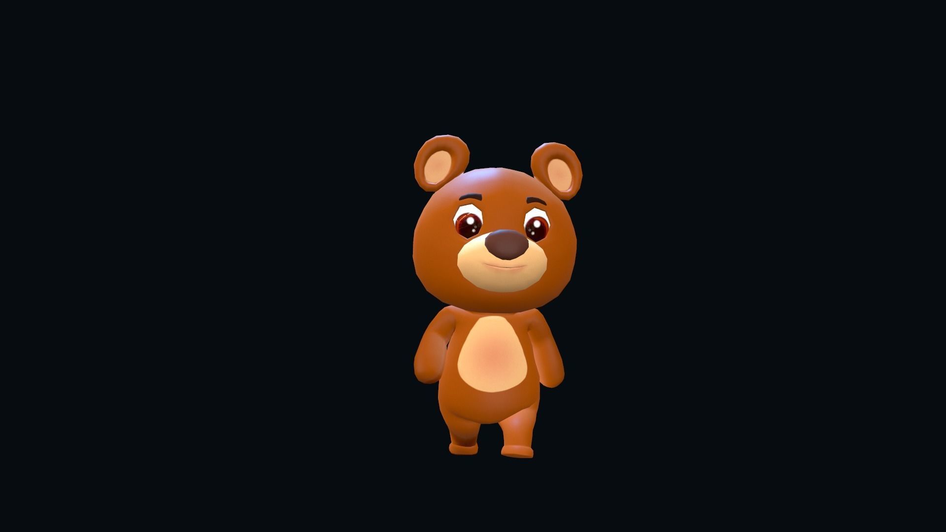 Cartoon Bear Animated Low-poly 3D model_4
