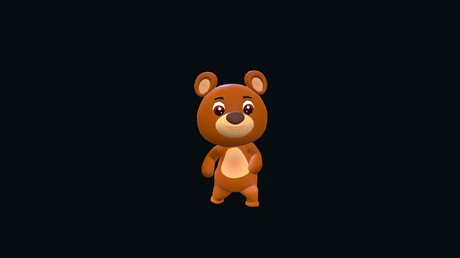 Cartoon Bear Animated Low-poly 3D model_5