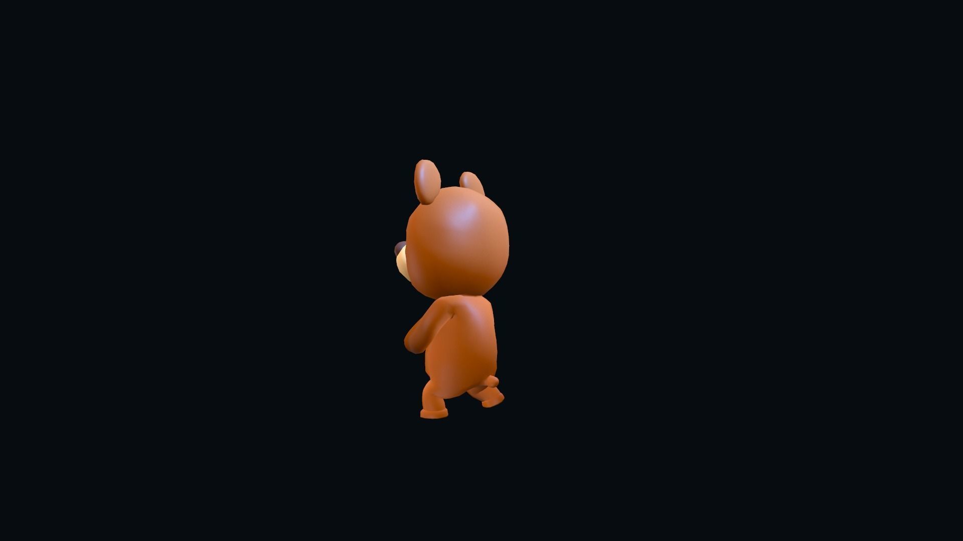 Cartoon Bear Animated Low-poly 3D model_3
