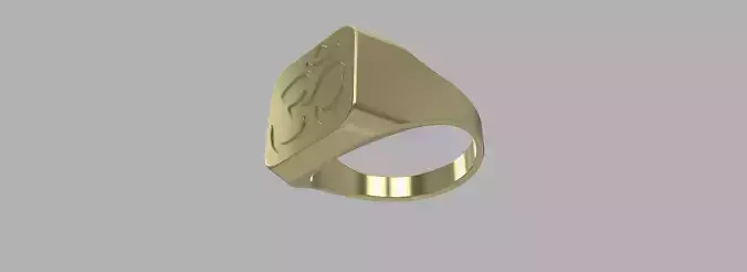 Stylish bulk ring with OM symbol emboss 3D print model
