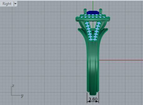 2-Row blue stone diamond ring 3591 3D print model 3D print model_6