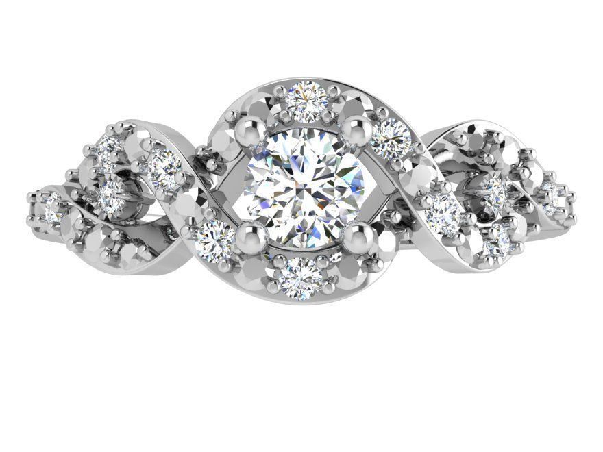 Round infinity diamond ring 3593 3D print model 3D print model_2