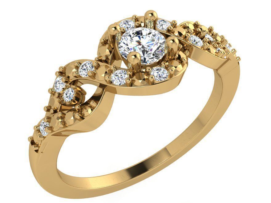 Round infinity diamond ring 3593 3D print model 3D print model_1