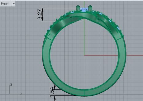 Round infinity diamond ring 3593 3D print model 3D print model_5