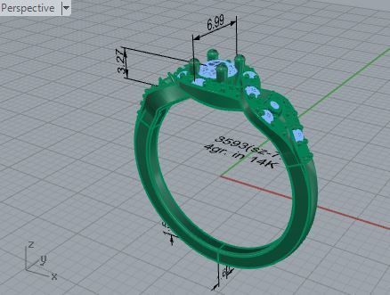 Round infinity diamond ring 3593 3D print model 3D print model_7