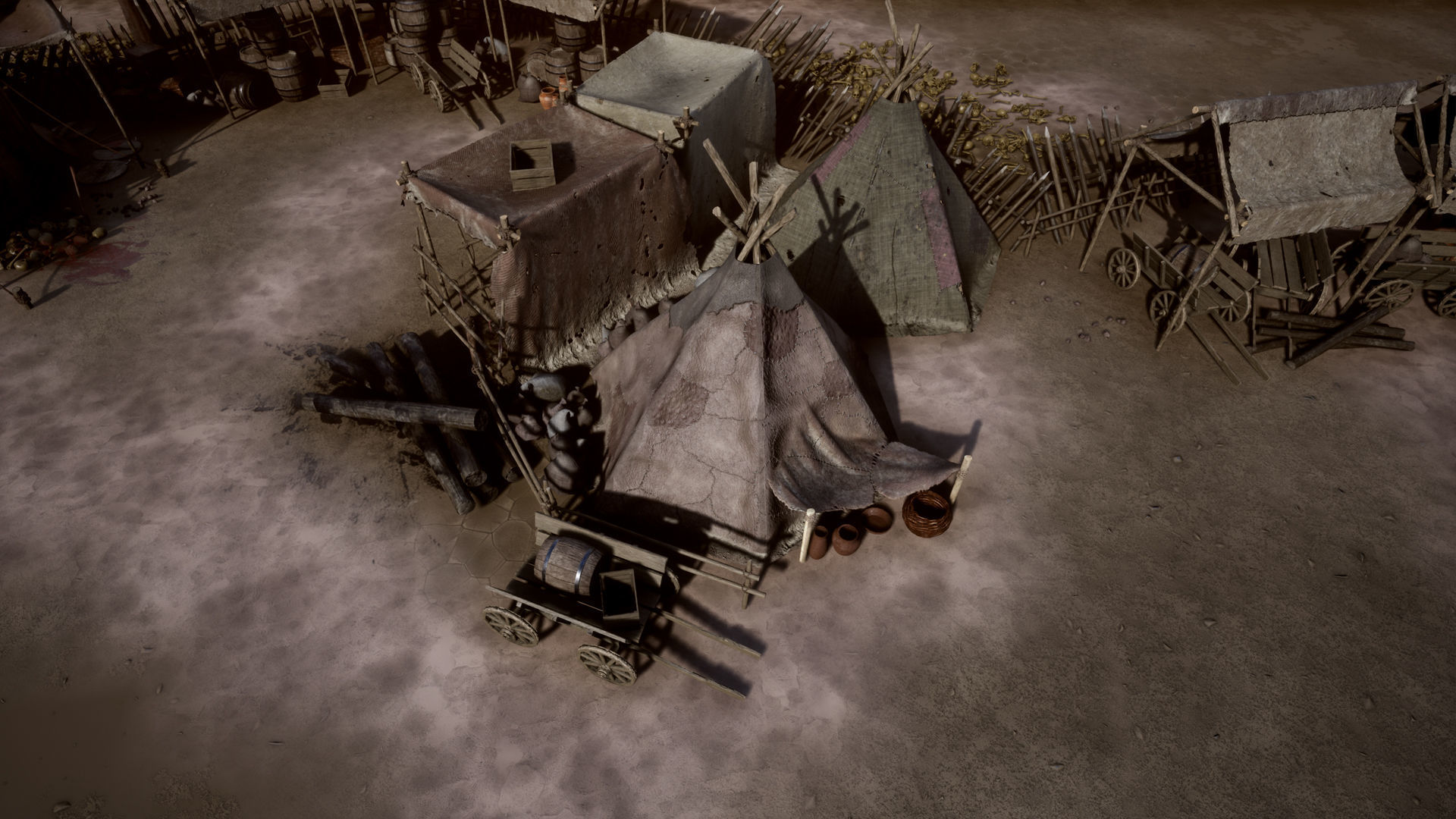 Top-Down Barbarian Camp - LowPoly Low-poly 3D model_11