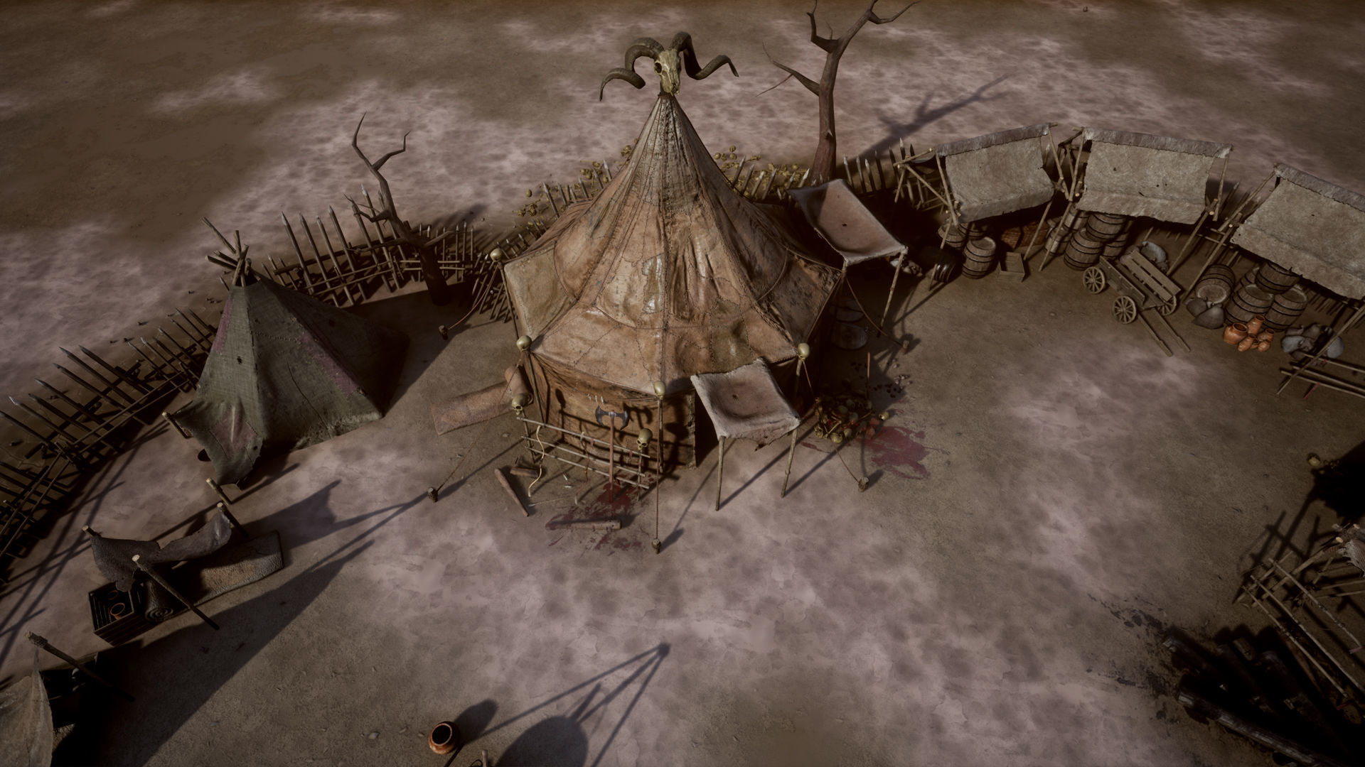 Top-Down Barbarian Camp - LowPoly Low-poly 3D model_9