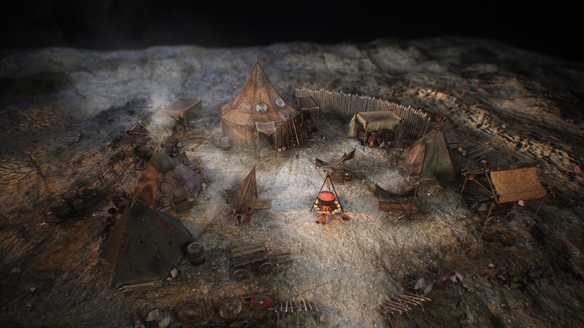 Top-Down Barbarian Camp - LowPoly Low-poly 3D model_2