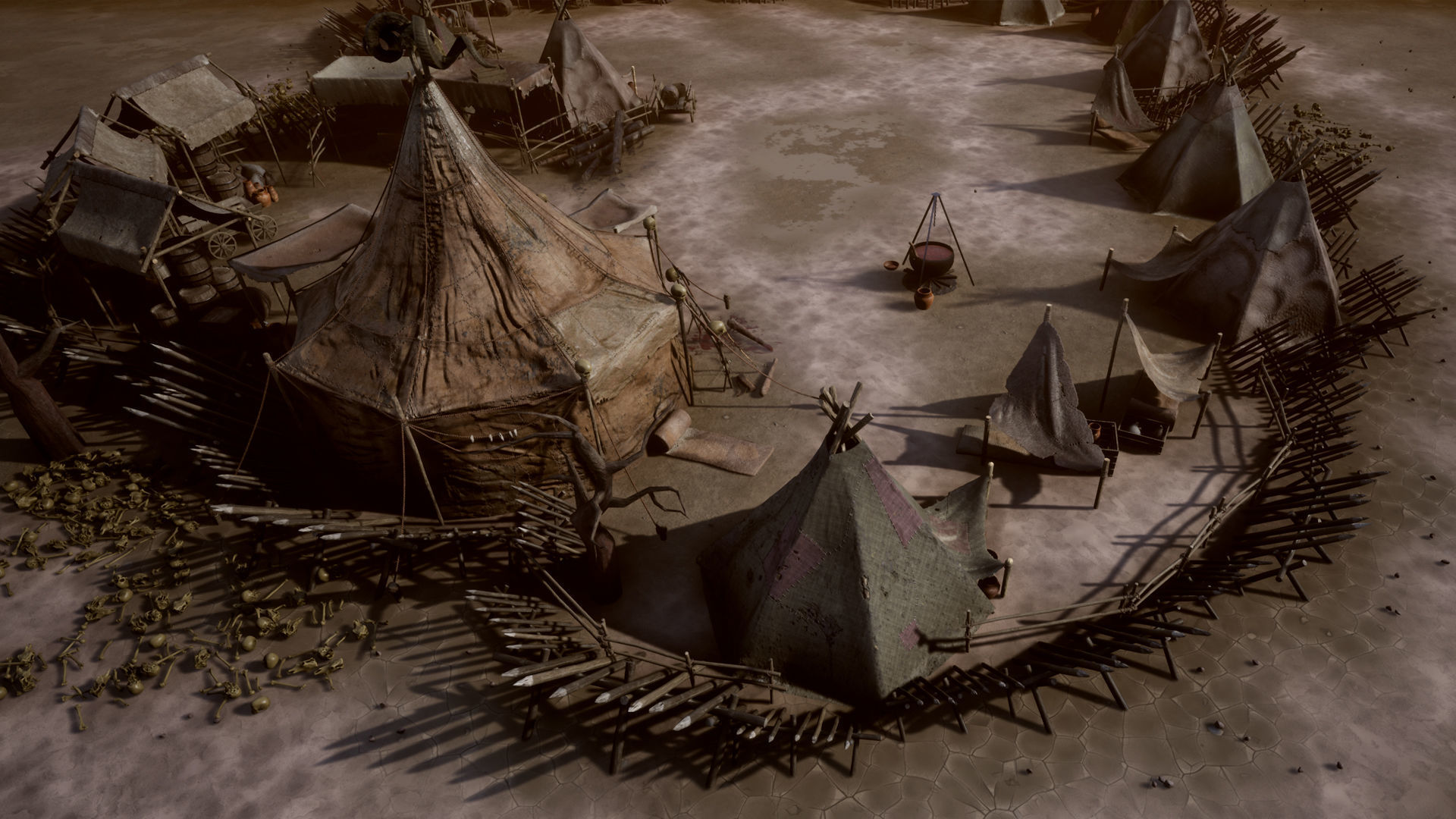 Top-Down Barbarian Camp - LowPoly Low-poly 3D model_12