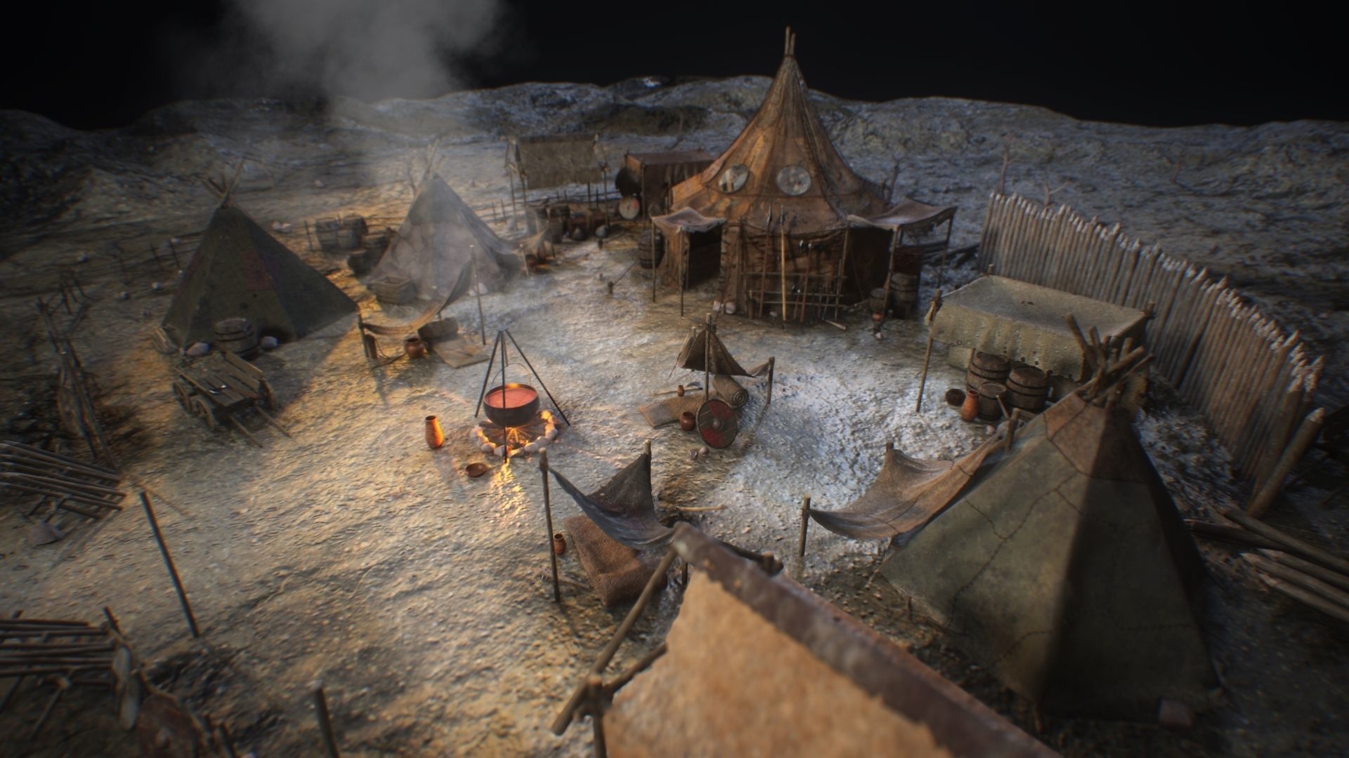 Top-Down Barbarian Camp - LowPoly Low-poly 3D model_5