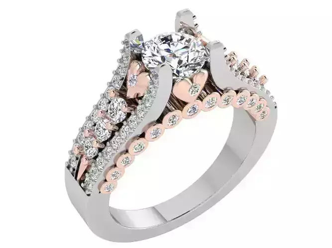 Heart diamond ring 3597 3D print model 