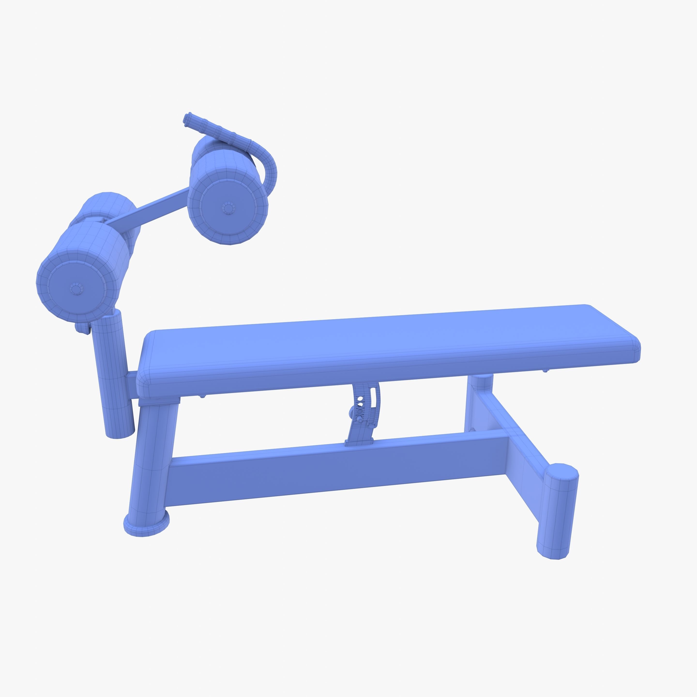Adjustable crunch bench 3D model_10
