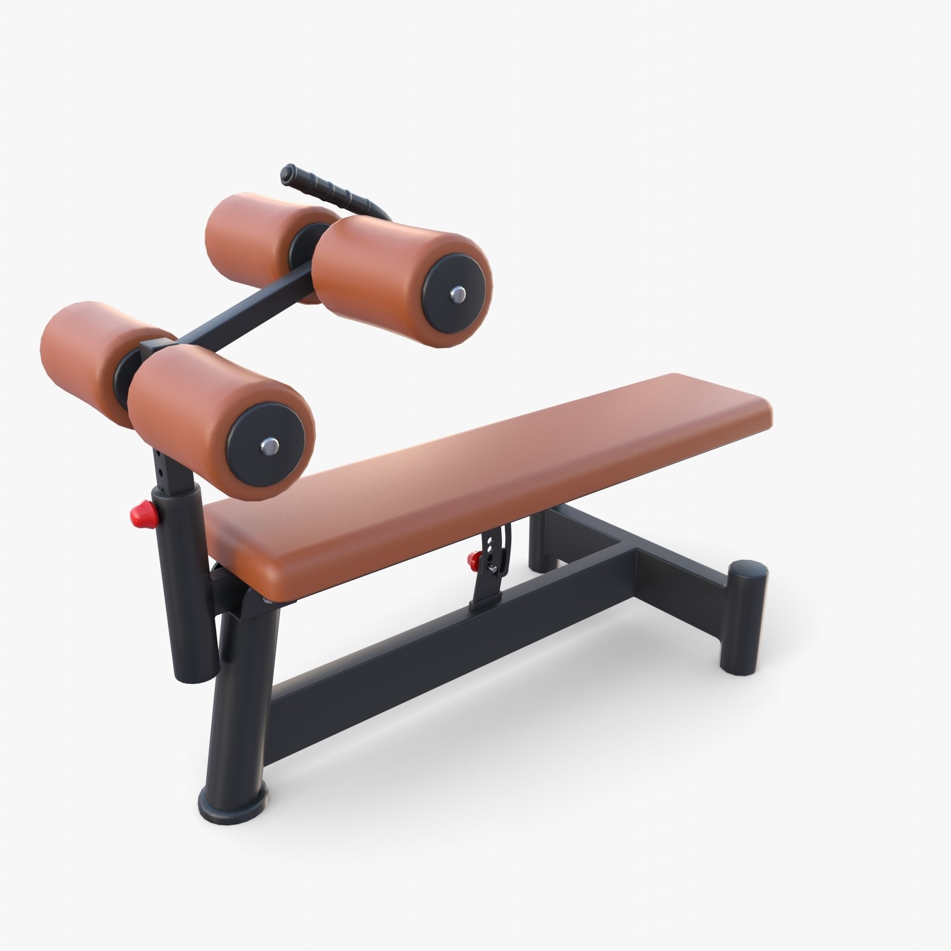 Adjustable crunch bench 3D model_1
