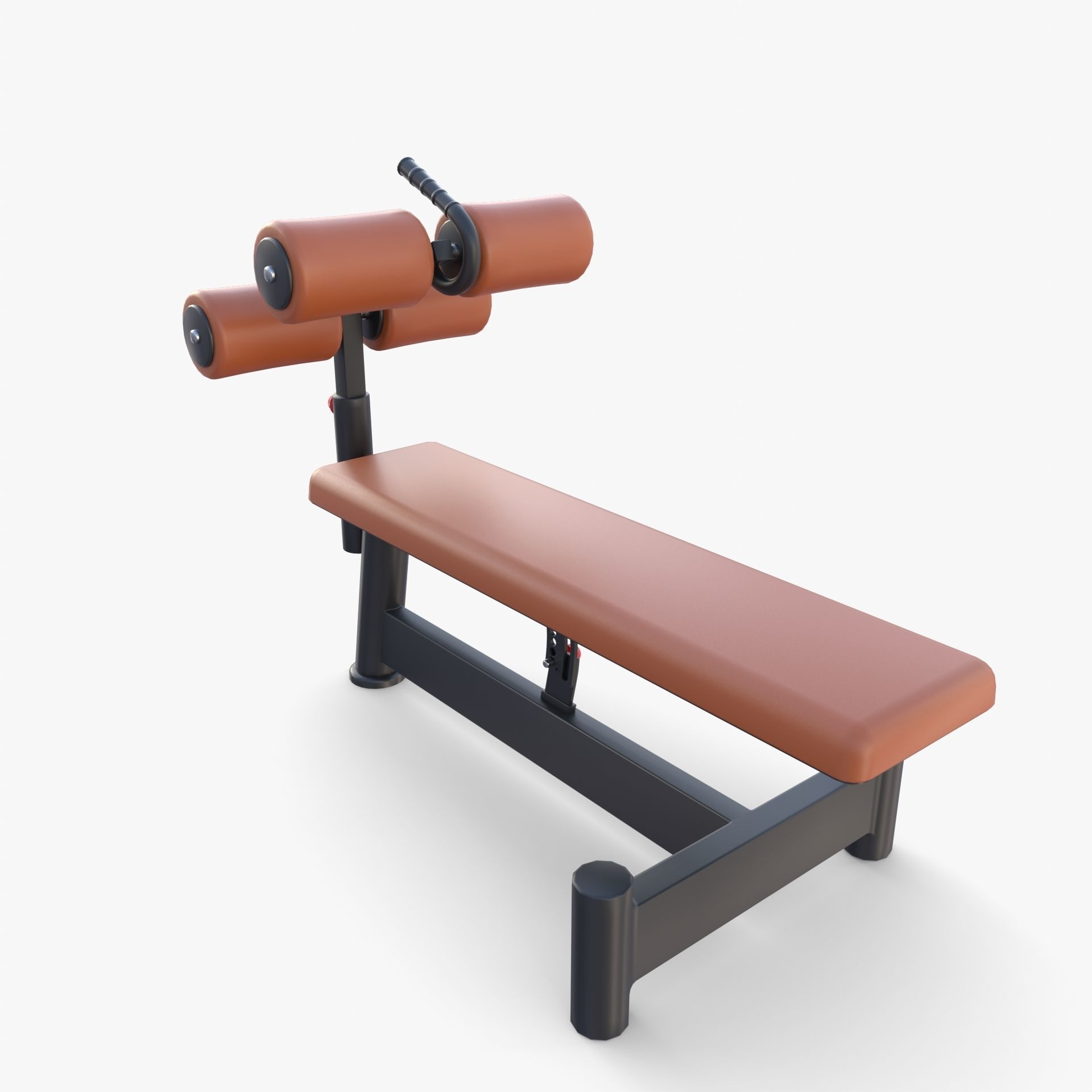 Adjustable crunch bench 3D model_3