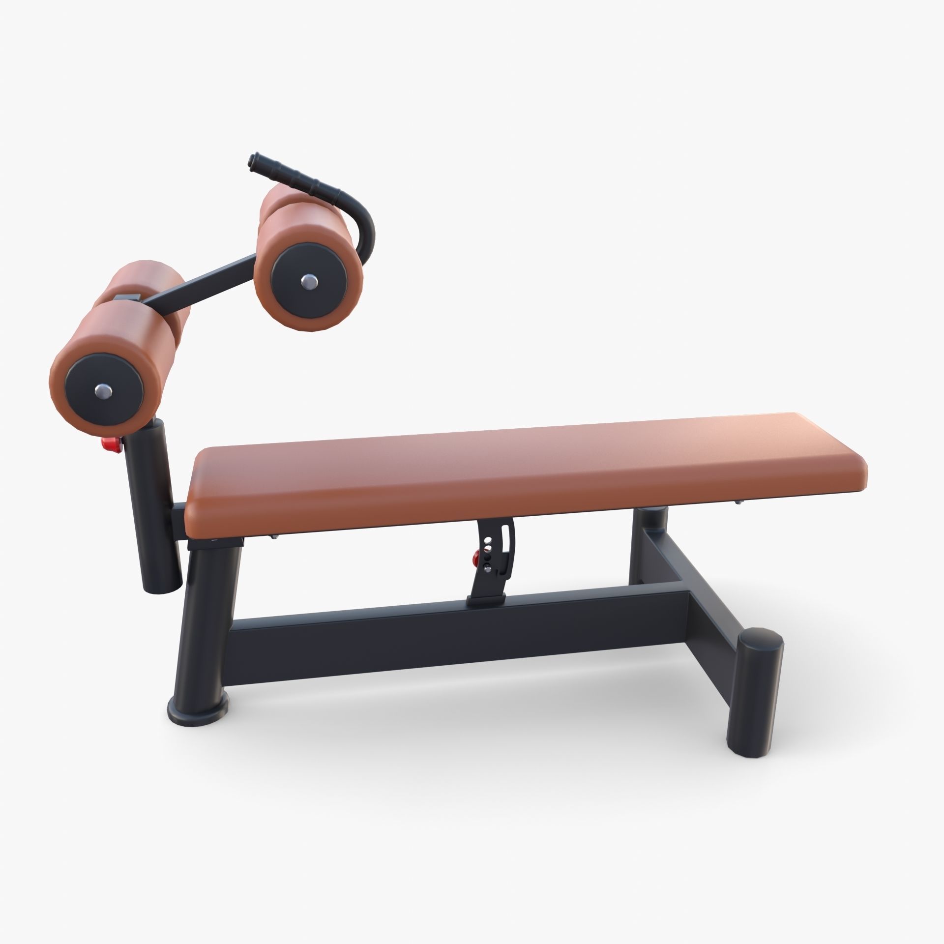 Adjustable crunch bench 3D model_2