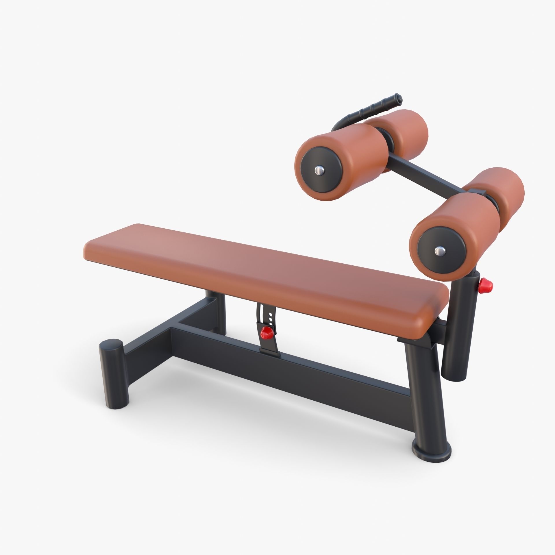 Adjustable crunch bench 3D model_6