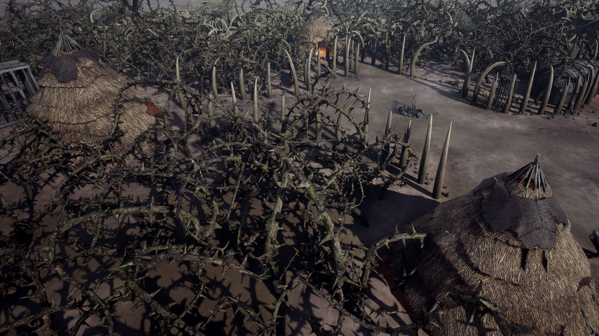 Top-Down Primal Settlement - LowPoly Low-poly 3D model_11