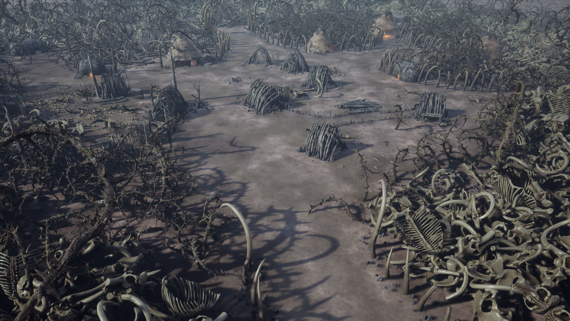 Top-Down Primal Settlement - LowPoly Low-poly 3D model_8