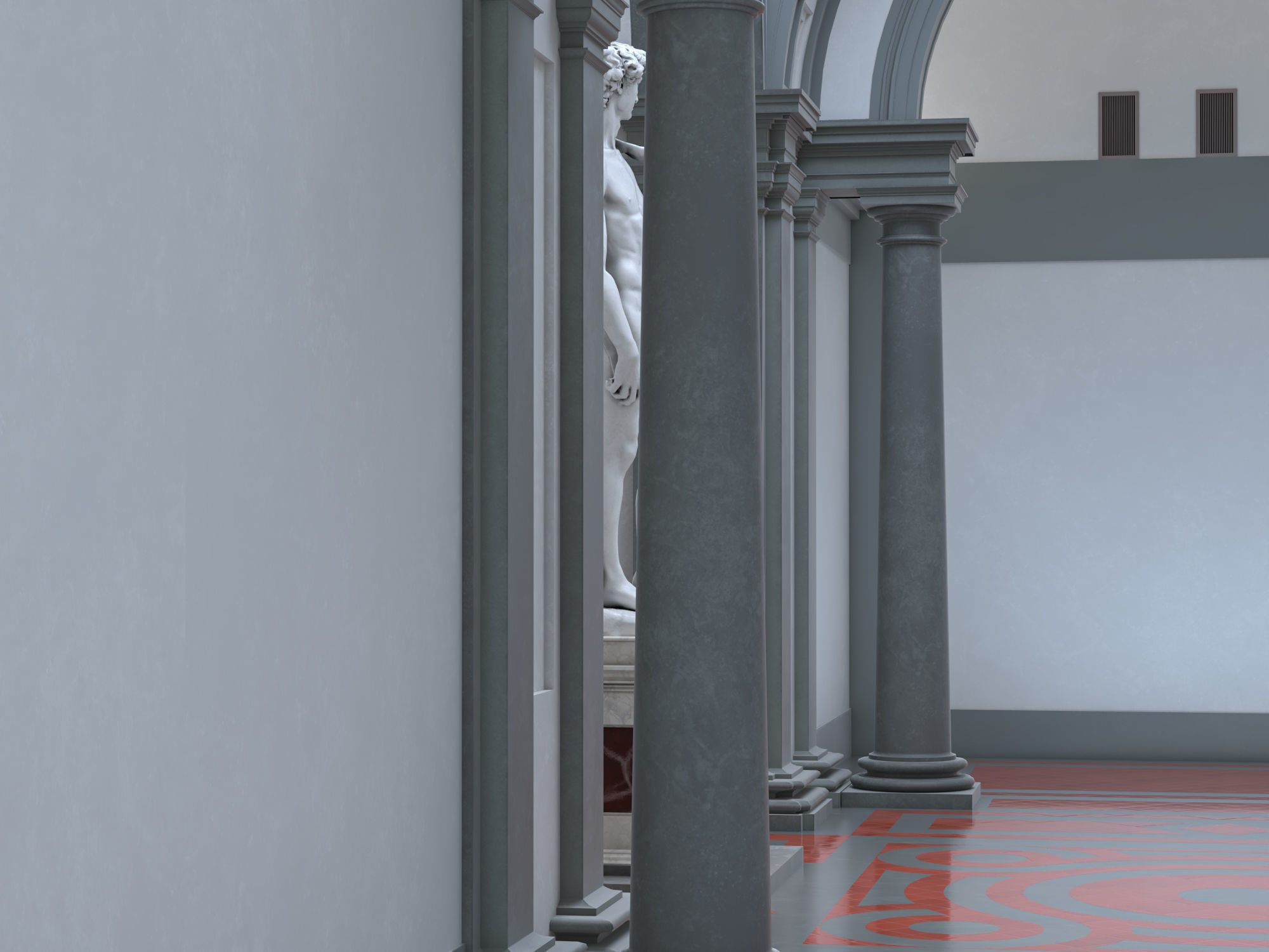 Accademia gallery in Florence Low-poly 3D model_8