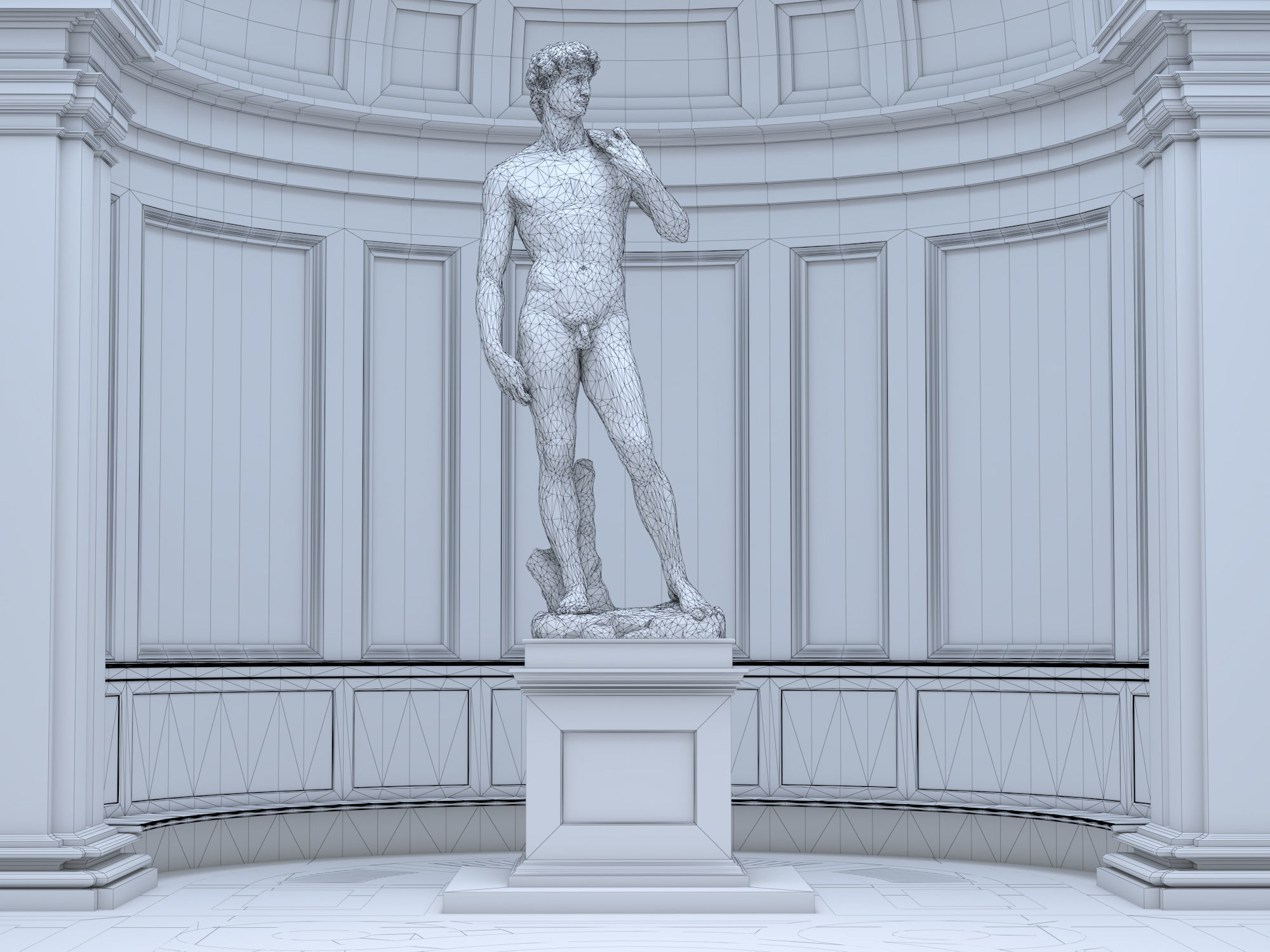 Accademia gallery in Florence Low-poly 3D model_20