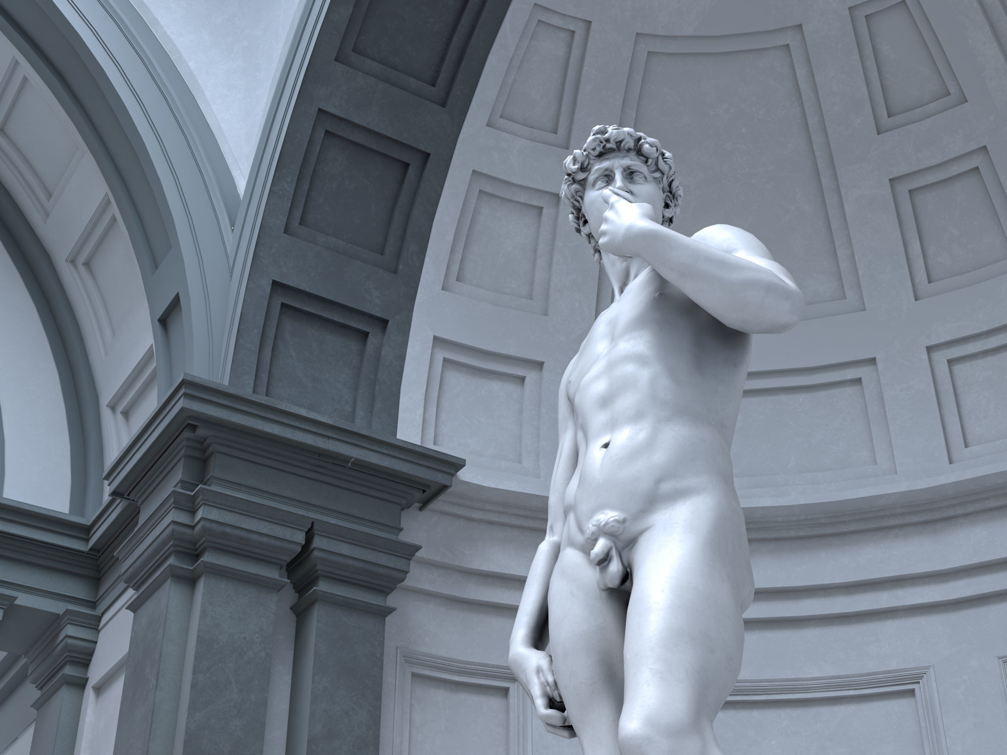 Accademia gallery in Florence Low-poly 3D model_11