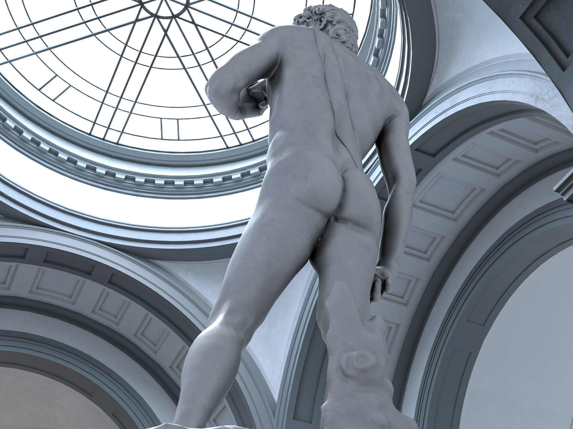 Accademia gallery in Florence Low-poly 3D model_12