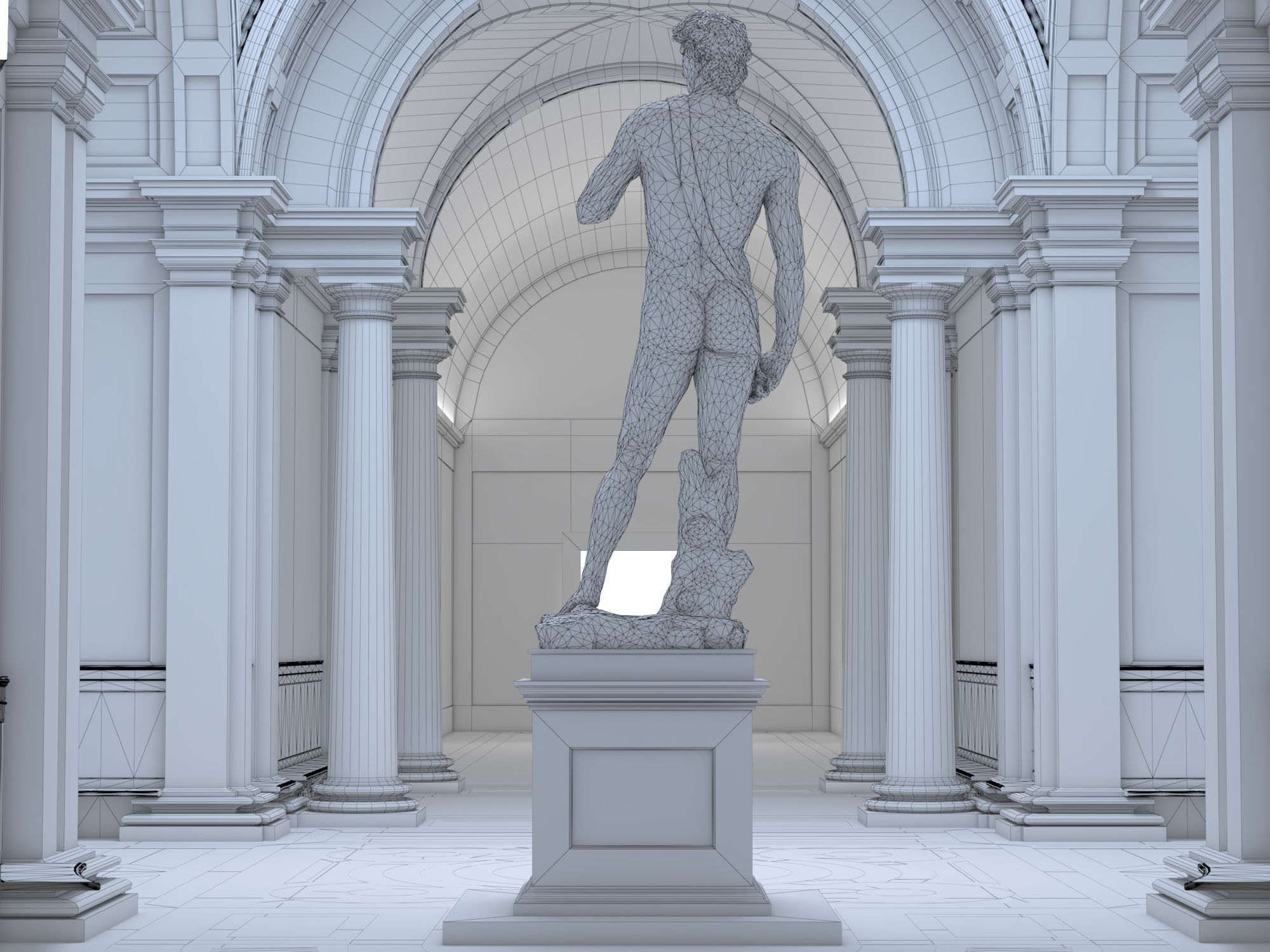 Accademia gallery in Florence Low-poly 3D model_25