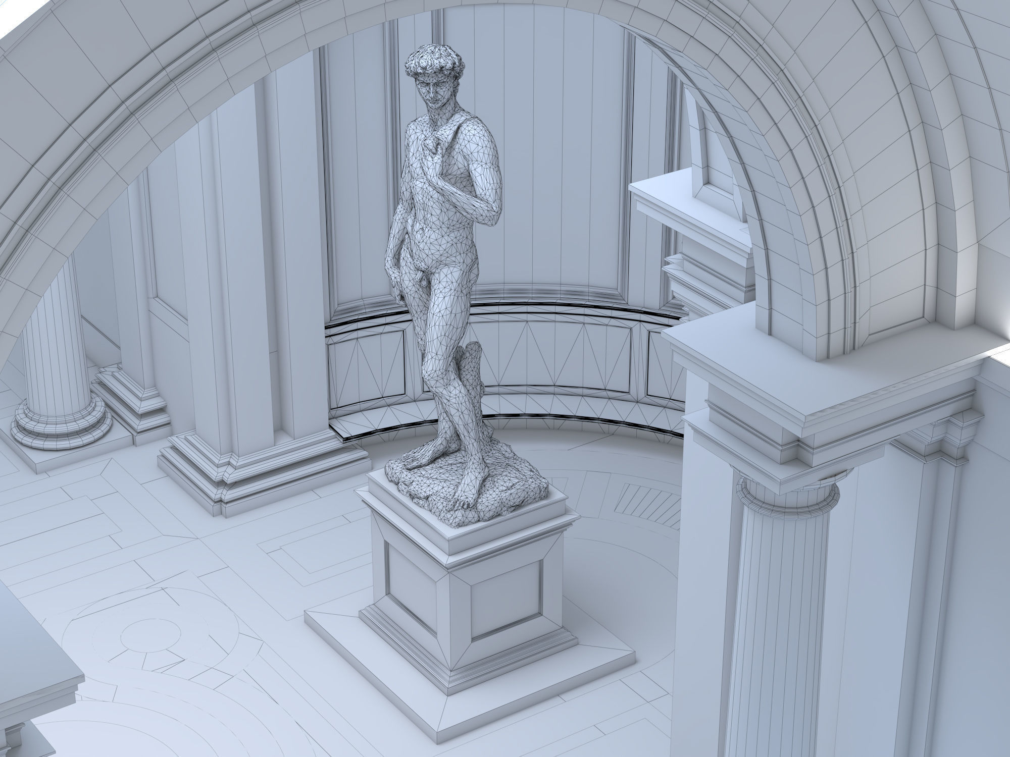 Accademia gallery in Florence Low-poly 3D model_23