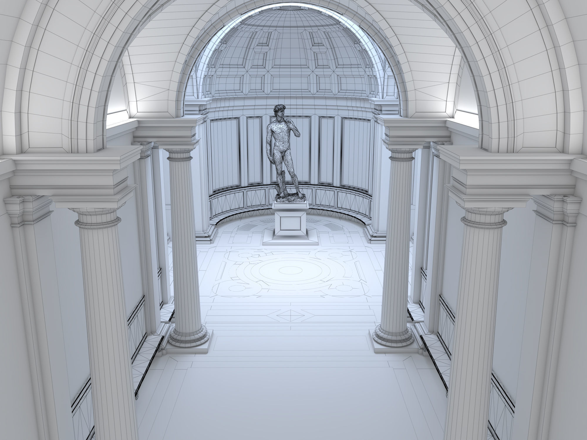 Accademia gallery in Florence Low-poly 3D model_30