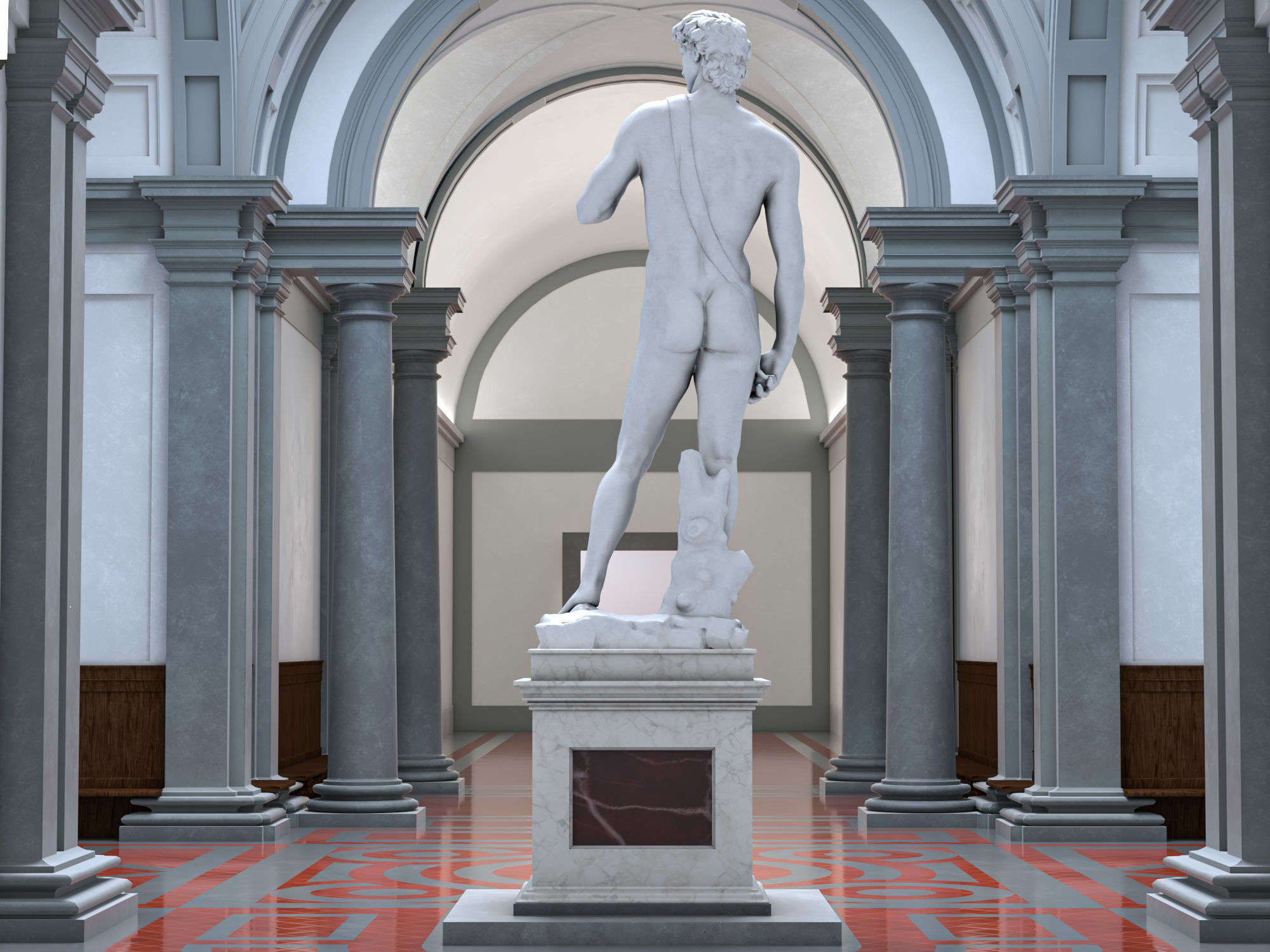 Accademia gallery in Florence Low-poly 3D model_6