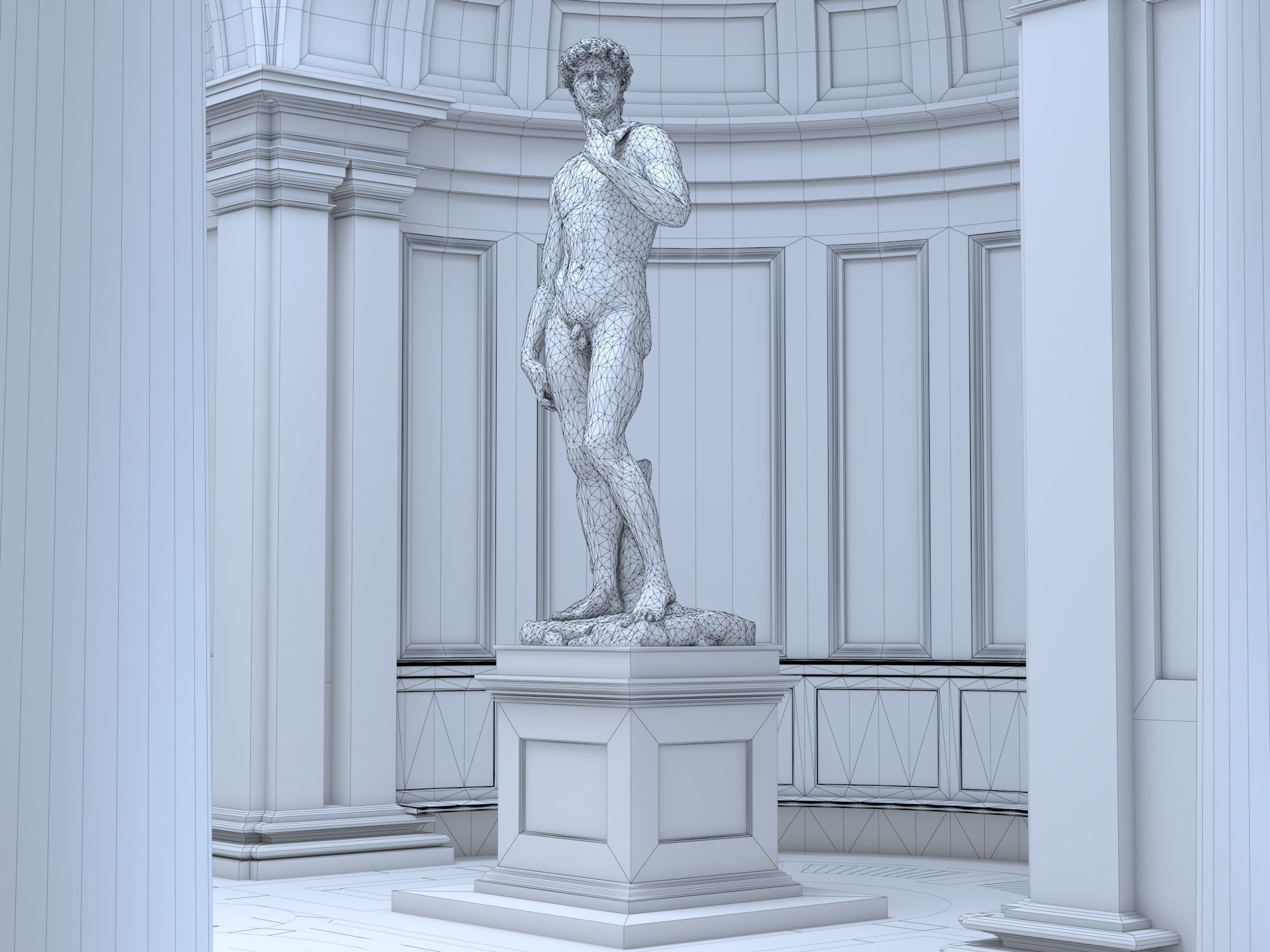 Accademia gallery in Florence Low-poly 3D model_22