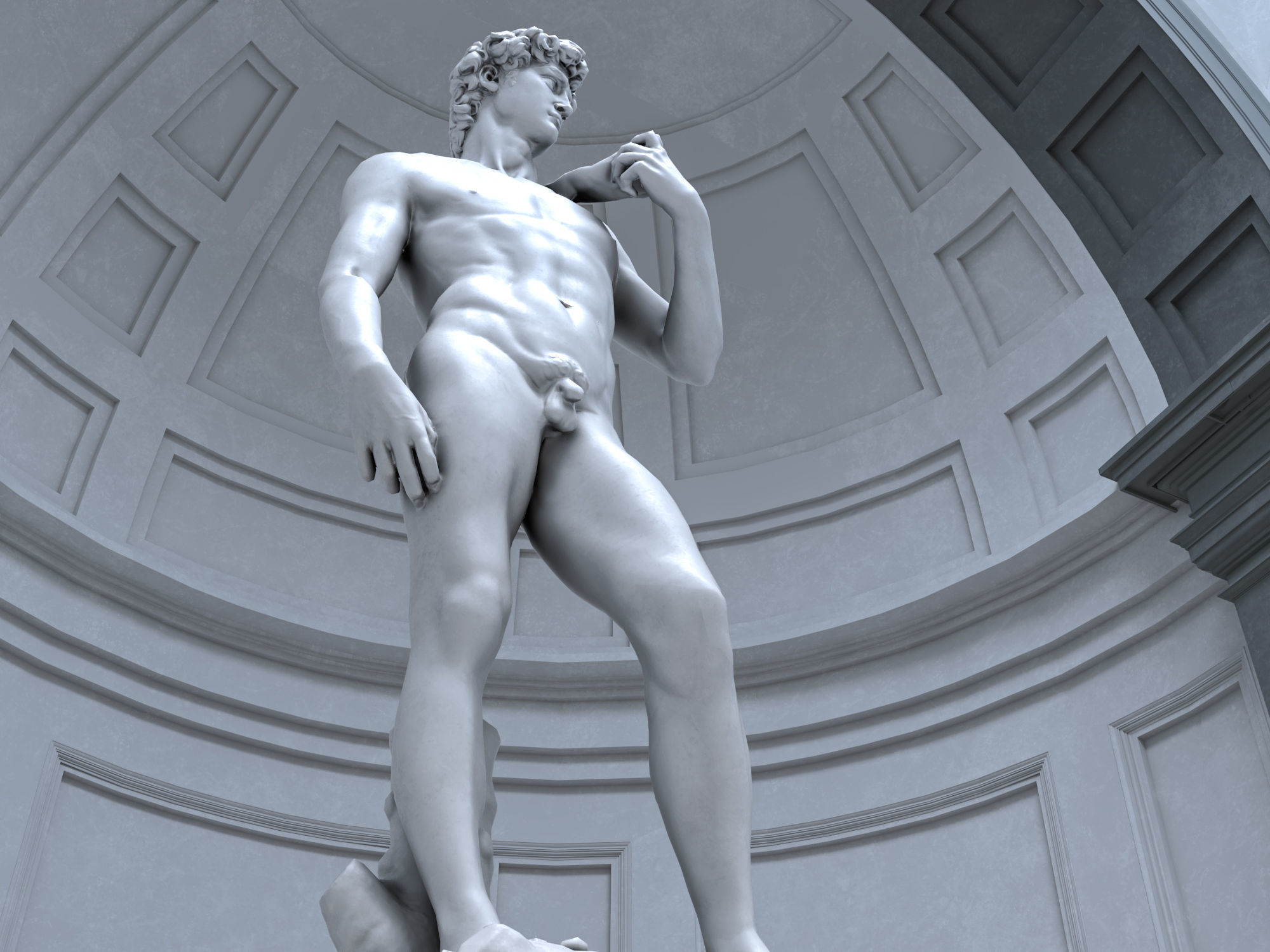 Accademia gallery in Florence Low-poly 3D model_10