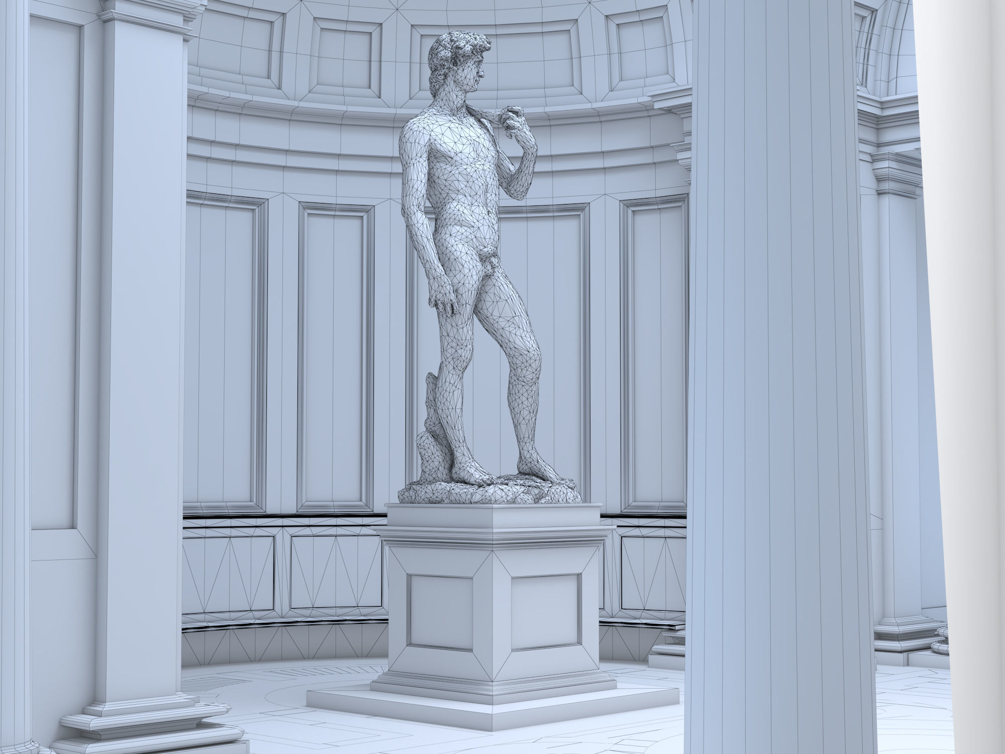 Accademia gallery in Florence Low-poly 3D model_26