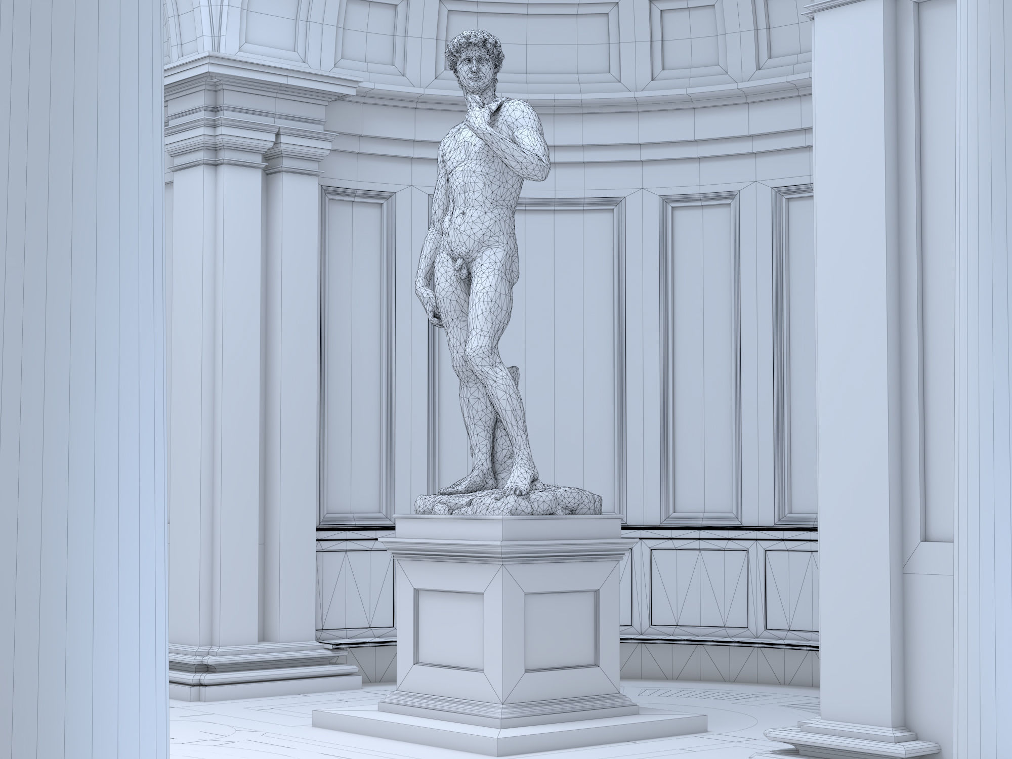 Accademia gallery in Florence Low-poly 3D model_21
