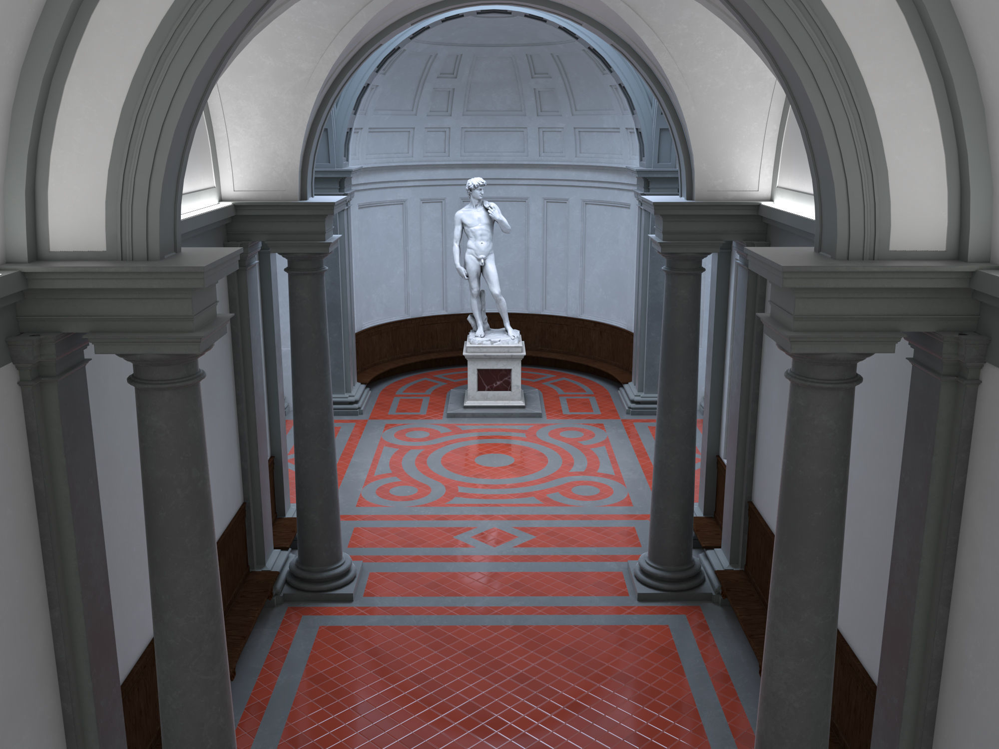 Accademia gallery in Florence Low-poly 3D model_17