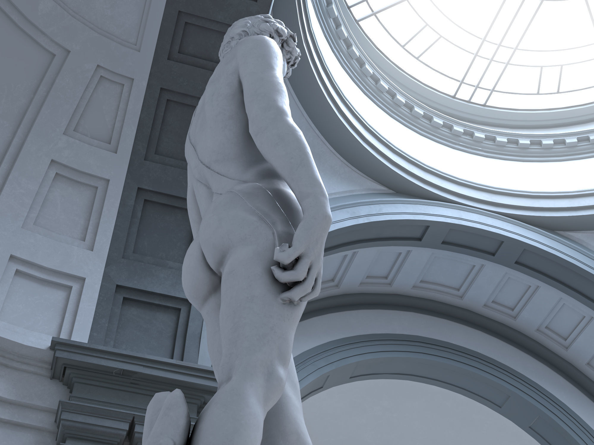 Accademia gallery in Florence Low-poly 3D model_13