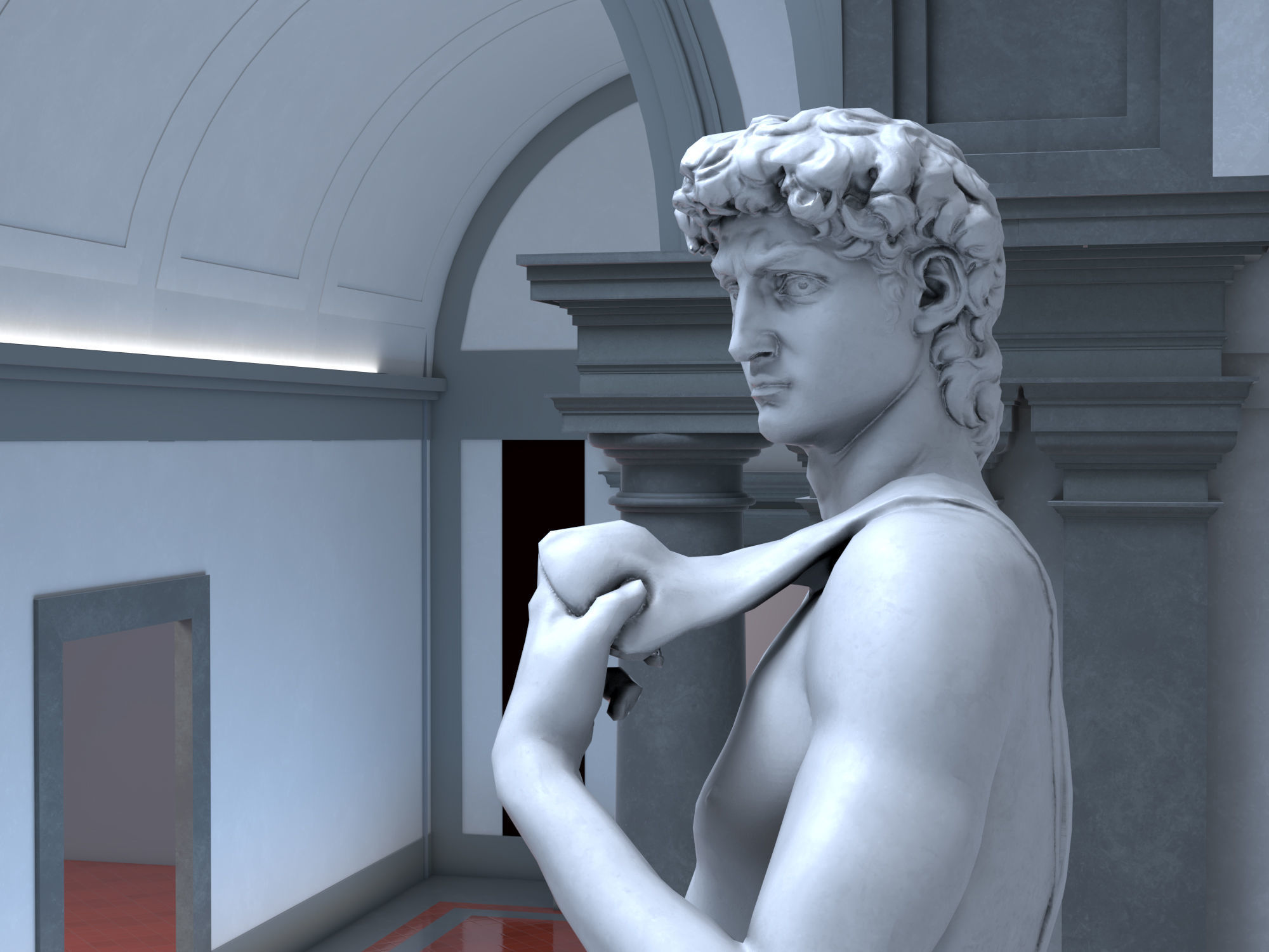 Accademia gallery in Florence Low-poly 3D model_15