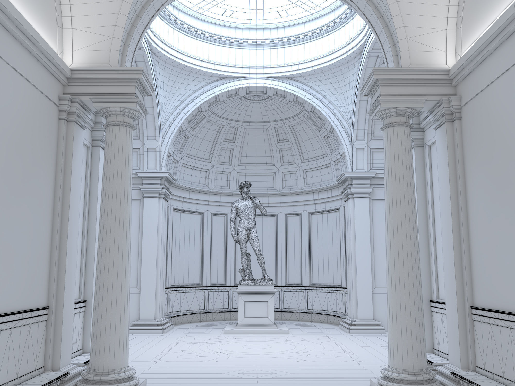 Accademia gallery in Florence Low-poly 3D model_19