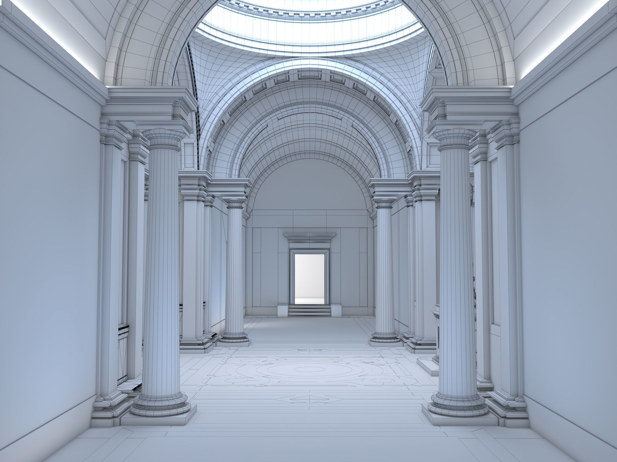 Accademia gallery in Florence Low-poly 3D model_24