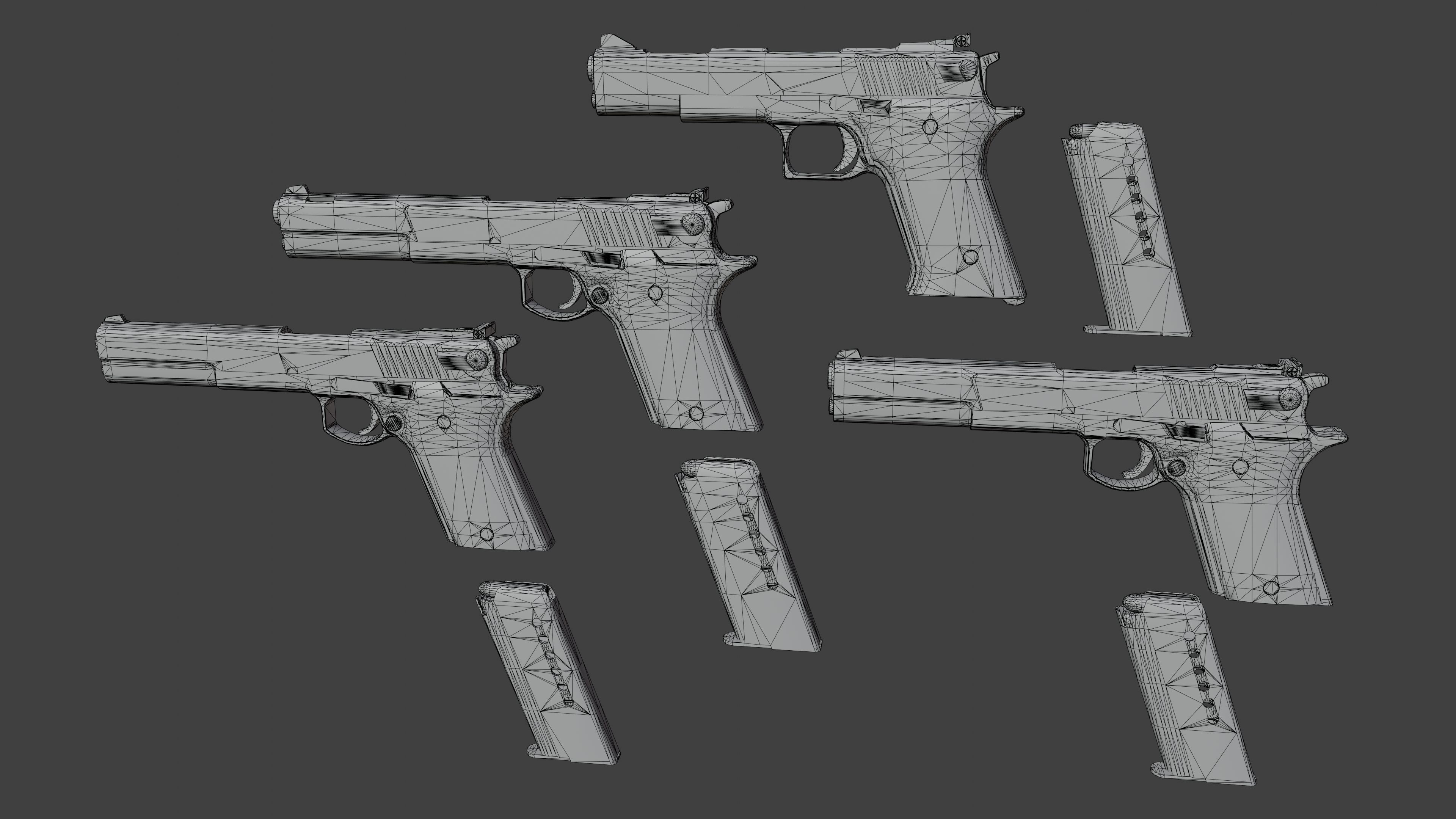 Automag series Pistols Low-poly 3D model_11