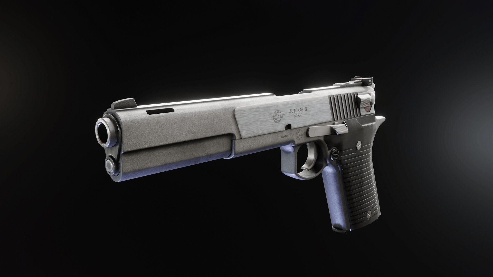 Automag series Pistols Low-poly 3D model_4