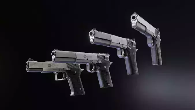 Automag series Pistols Low-poly 3D model