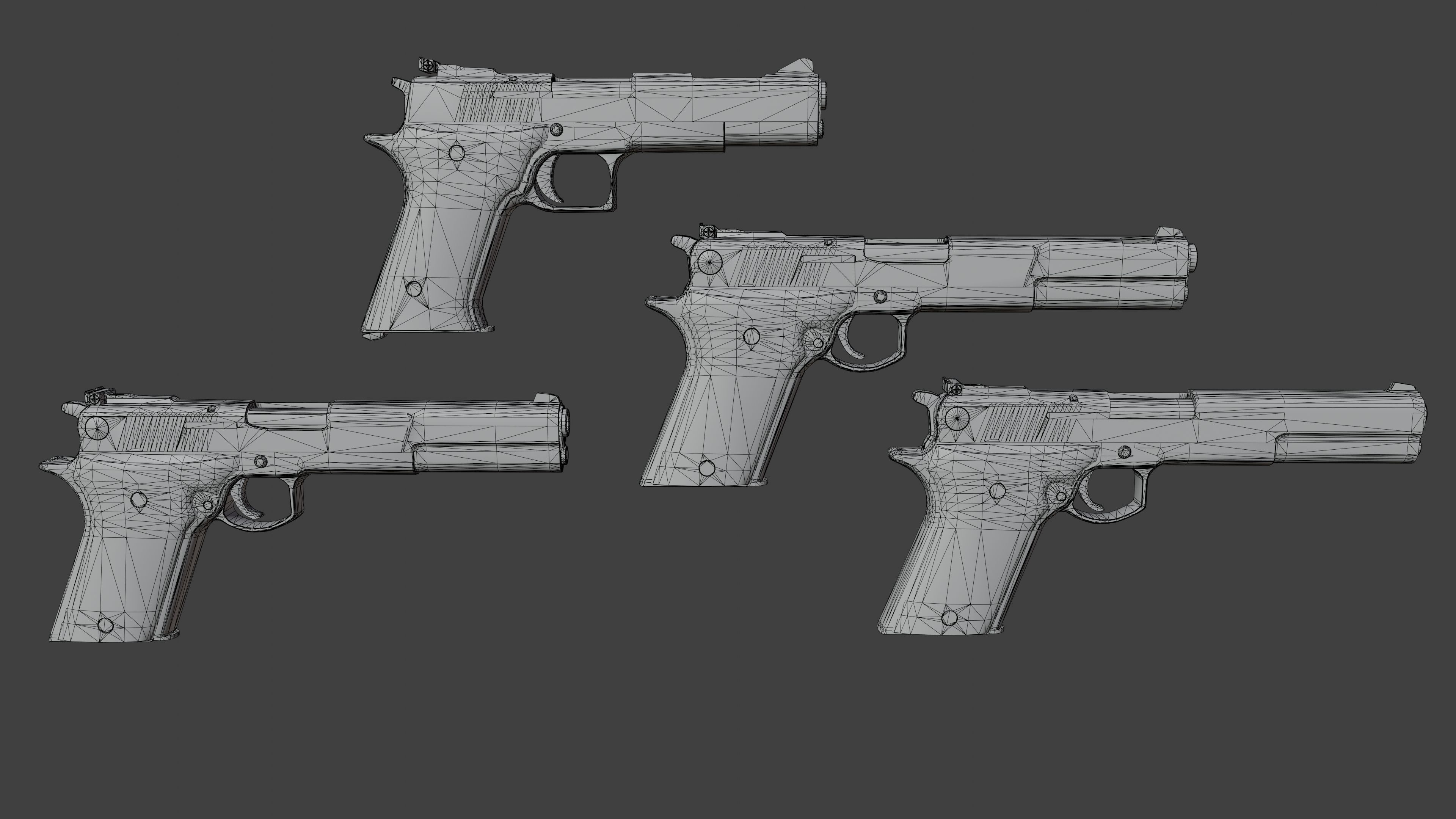 Automag series Pistols Low-poly 3D model_10