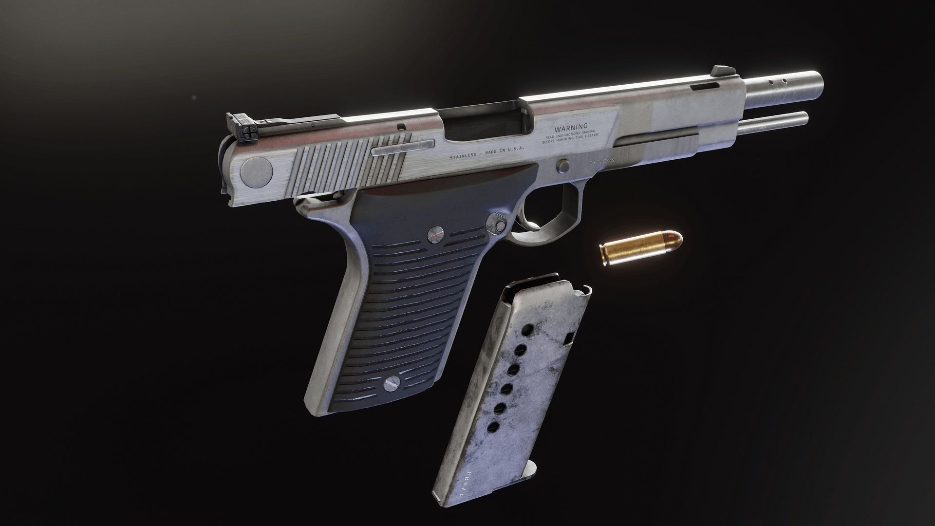 Automag series Pistols Low-poly 3D model_6