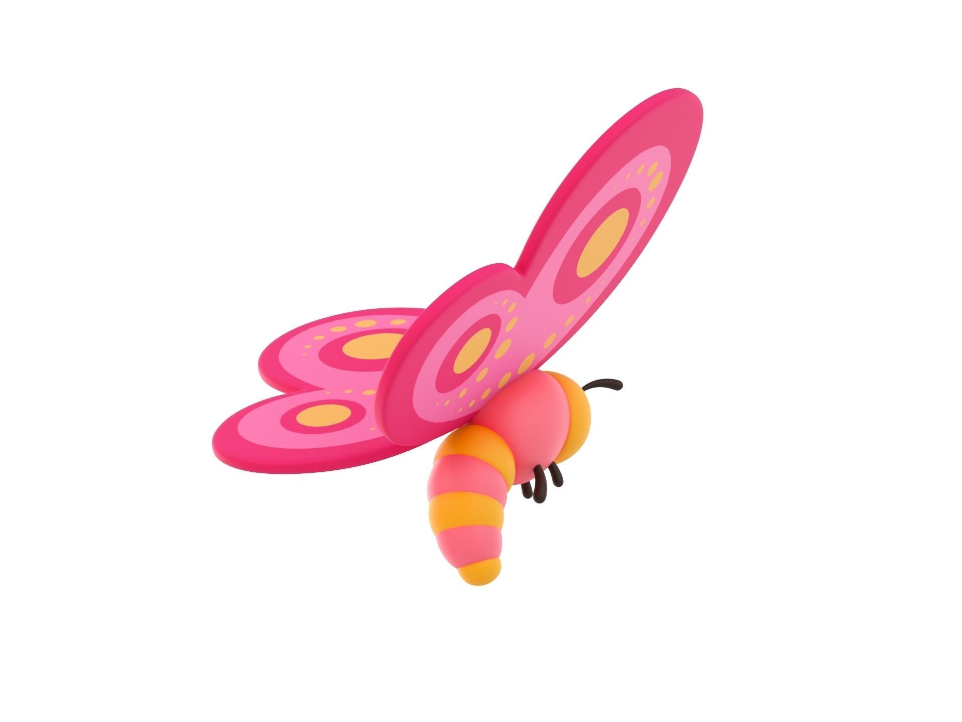 Character203 Butterfly 3D model_4