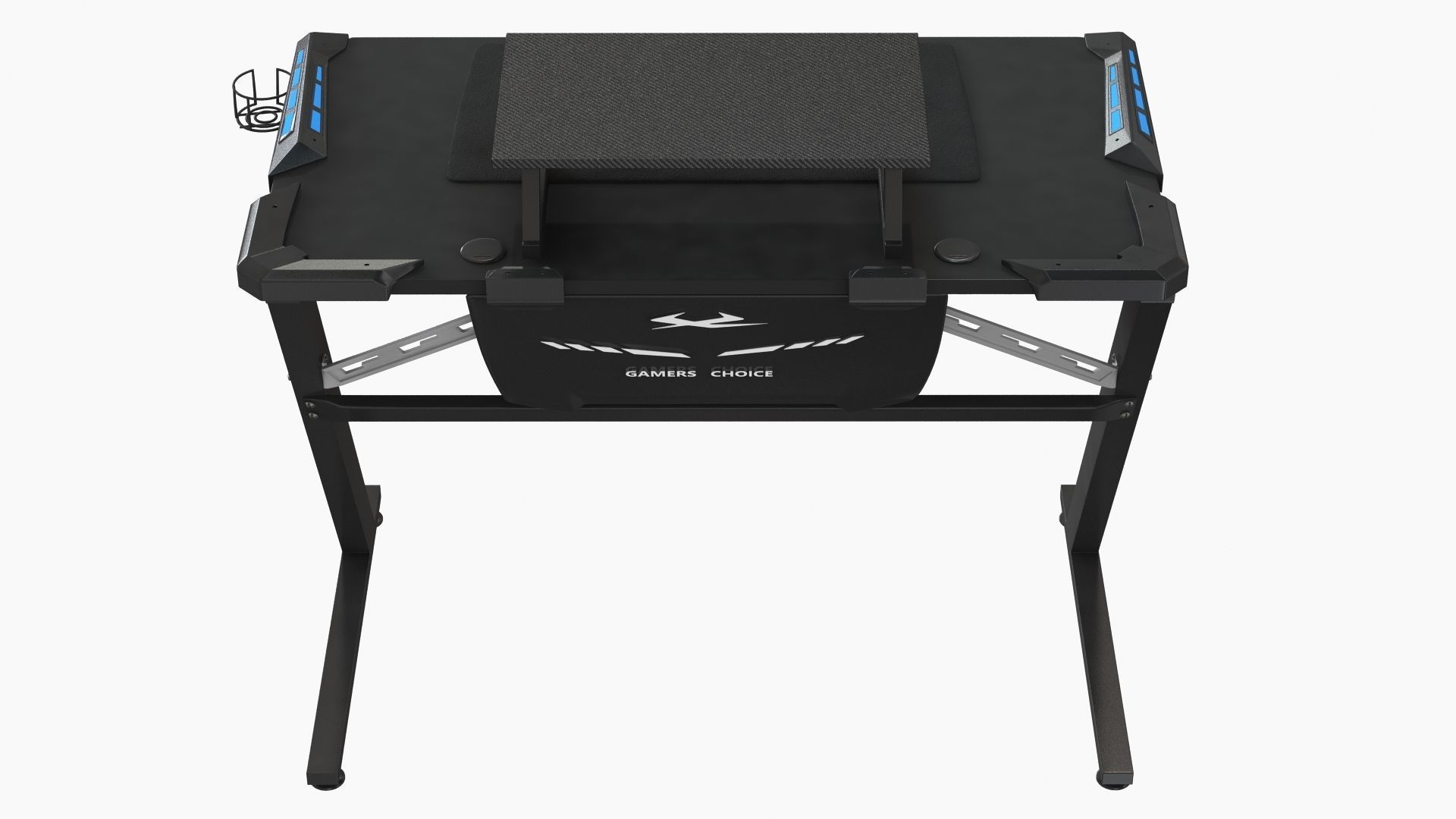 Computer Gaming desk LANGHOLM with LED black 3D model_3